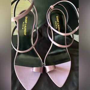 NEVER WORN YSL Raso Regale Satin Strappy Stilettos in Ancient Pink Size 37+